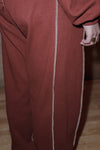 BASERANGE Track Pants FOSP-RIB-AU23 Burnt Red